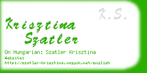 krisztina szatler business card